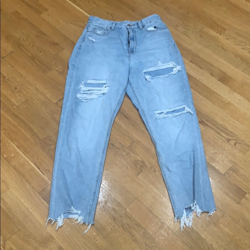 Height waisted ripped cropped jeans from AE
